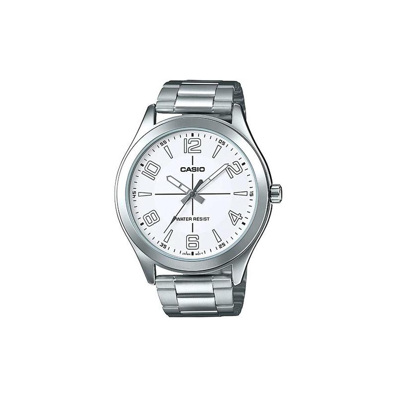 

Casio 30 meters waterproof quartz movement stainless steel strap Japanese and Korean watch 5244.98.7mm men s watch silver dial MTP-VX01D-7B серебряный