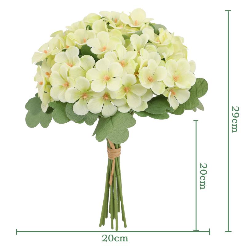 12PC/Bundle Silk Hydrangea Flowers Bridal hand Bouquet Retro Table Vase Flower Decor for Wedding Decora Room Balcony DIY Bouquet