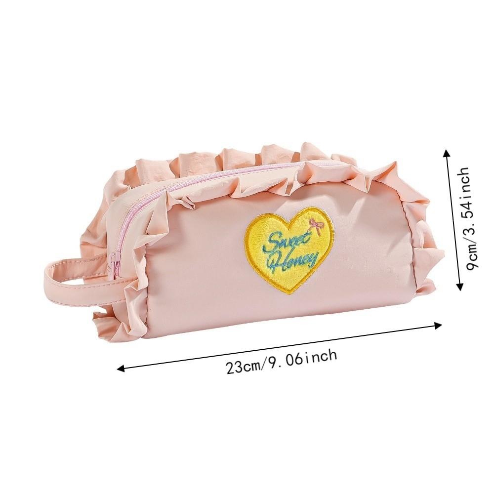 Love Heart/Flower Korean Style Pen Bag Y2k Print Cloth Stationery Bag Student Girl Boy