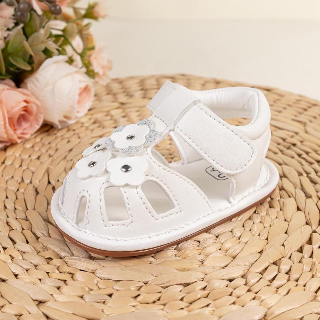 Letní dětské sandály: Sladké květinové vzory, měkké PU podrážky, ideální pro batolata.