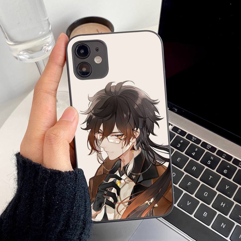 

Чехол для телефона zhongli genshin Impact для iPhone 13 8 7 6S Plus X 5S SE 2020 XR 11 12 mini pro XS MAX 11 pro max