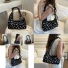 Stylish Black Canvas Floral Tote Bag With Spacious Design For Everyday Use