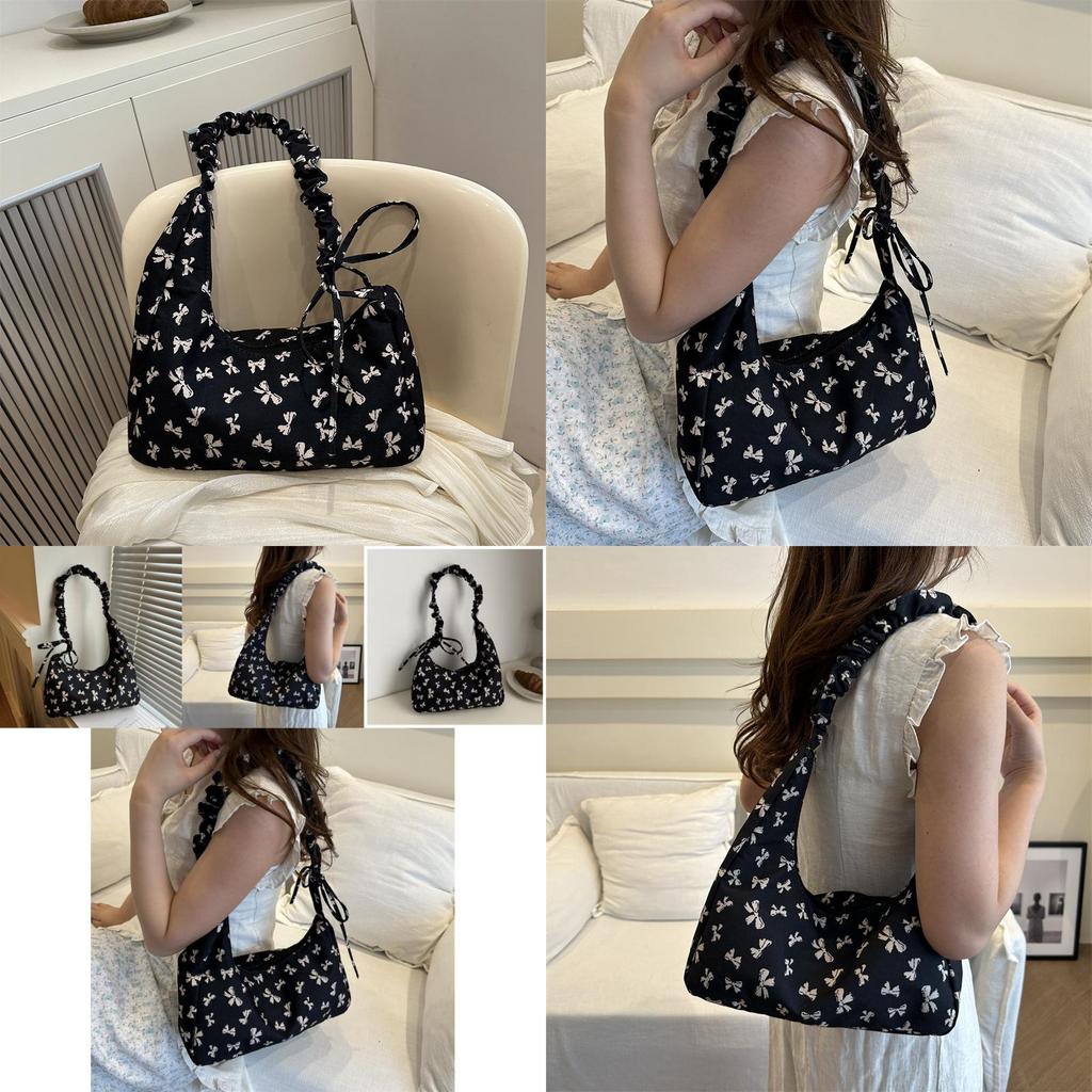 Stylish Black Canvas Floral Tote Bag With Spacious Design For Everyday Use