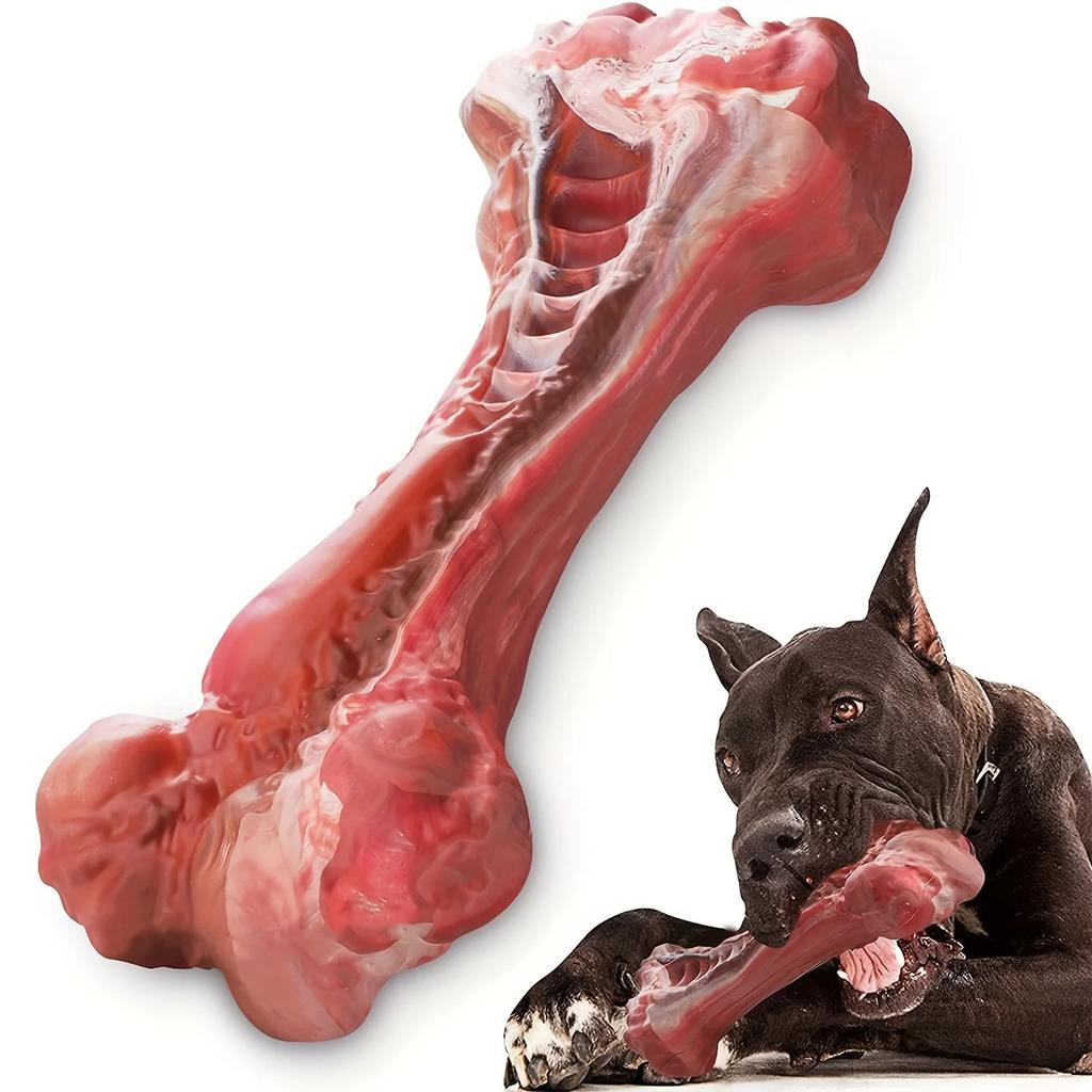 Super robustes, unzerstörbares Hundekauspielzeug, langlebiger Knochen aus Naturkautschuk für große, aggressive Kauer, Zahnreinigung