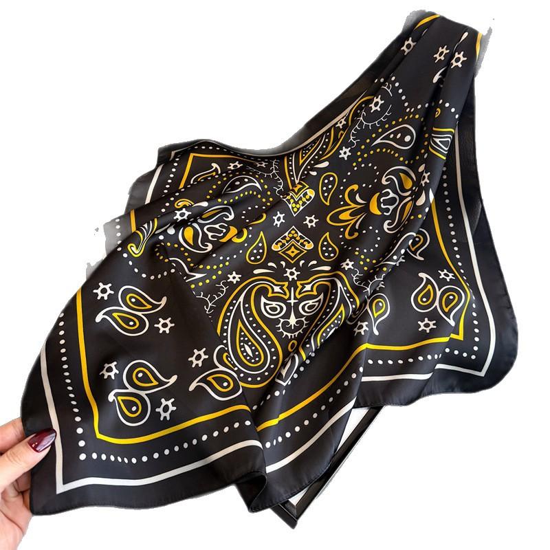 Retro ethnic style simulation silk printing women's silk scarf square scarf high-end shawl sunscreen neck scarf headscarf scarf