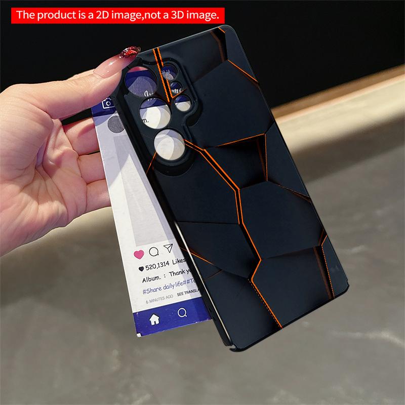 2DFlat Samsung phone case Geometric Hexagon Glow Pattern Applicable to Galaxy S22 S23 S24 S25ULTRA S26 A12 A13 A14 A15 A16