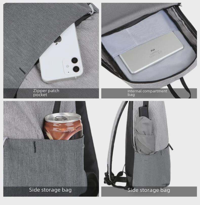 Sac à dos de voyage élégant à blocs de couleurs, style coréen, grande capacité, unisexe, personnalisable.