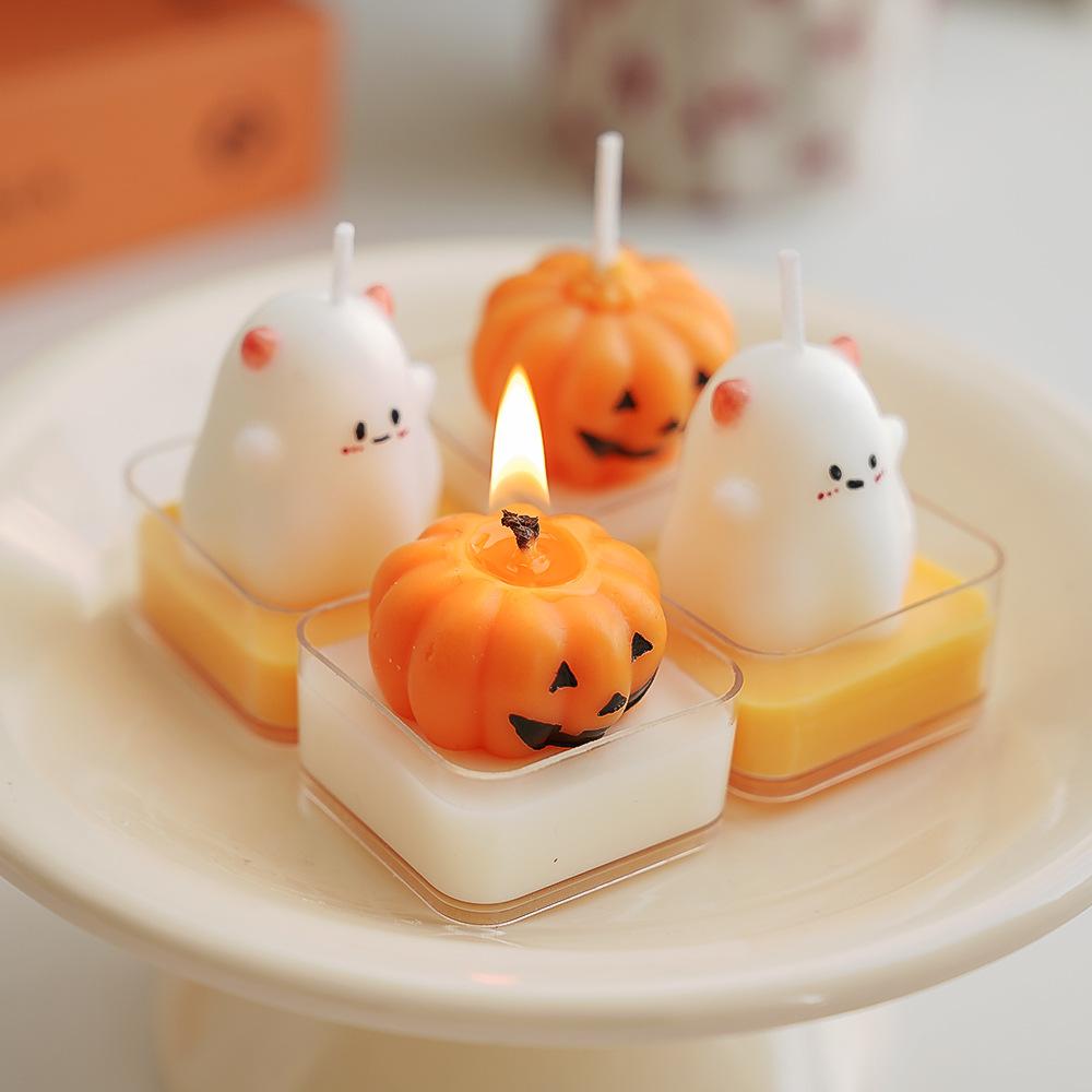 Halloween Ghost Pumpkin Candle Spooky Cute Tea Candles Festival Party Home Decorations Gifts Multi-styles