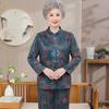 Elderly Women's Autumn Long-Sleeve Stand-Up Collar Top