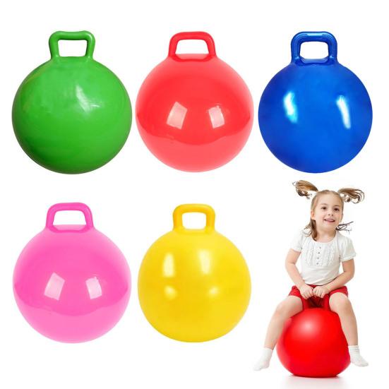 Kids Inflatable Ball Handle Horse Bouncing Toy 45cm Cartoon Bouncing Ball Beach Pool Toys Fun Stress Relief Gifts