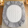 Thickened Fitted Sheet Quilted Mattress Cover Stain Prevention Flower Bed Cover Bedspreads for Single Double King Queen Size Bed