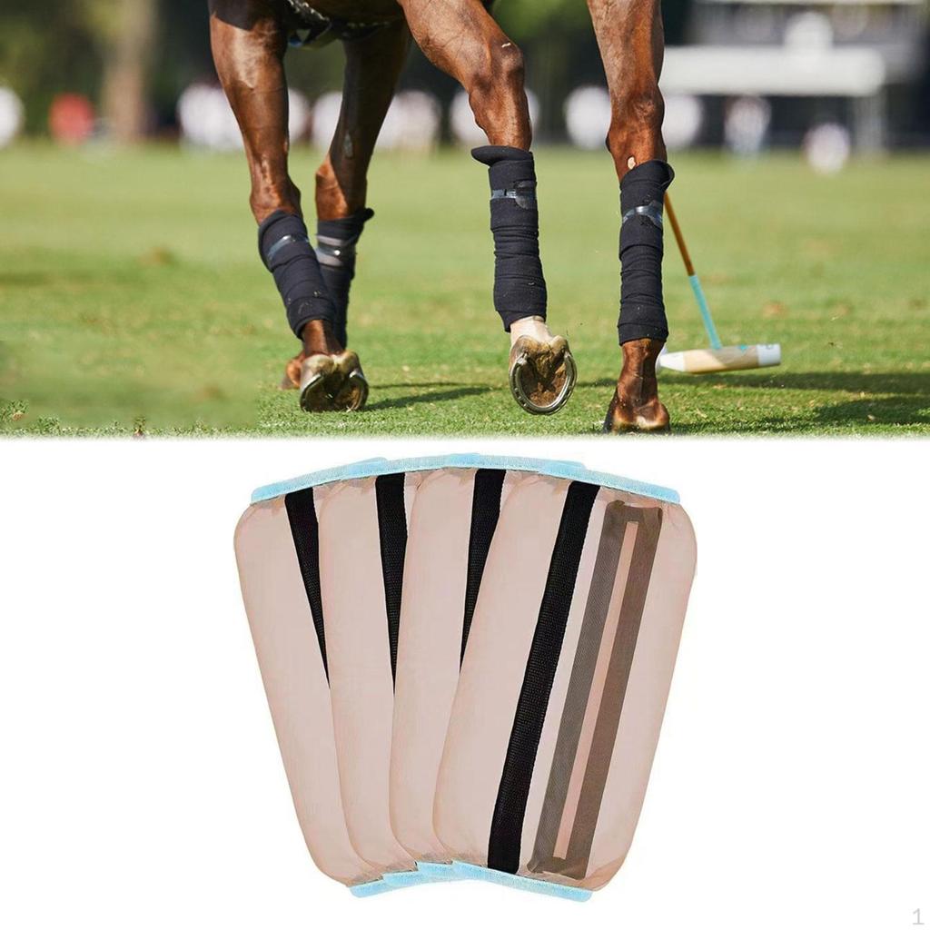 4 Pieces Fly Horse Boots Leggings Nylon Non Slip Easy to Use Reduce Stomping Lightweight