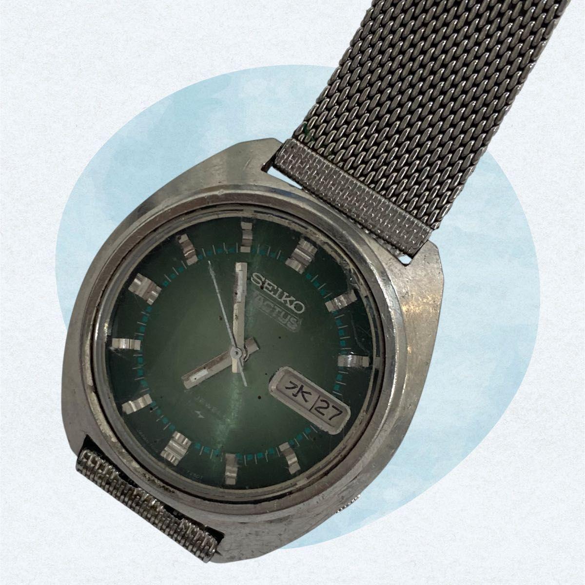 Rare SEIKO 5 ACTUS automatic winding 21 jewels working item wristwatch