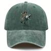 Retro SkullThemed Baseball Cap Featuring a Skeleton on a Bass Adjustable And Washable with a Worn Look Lightweight Trucker St