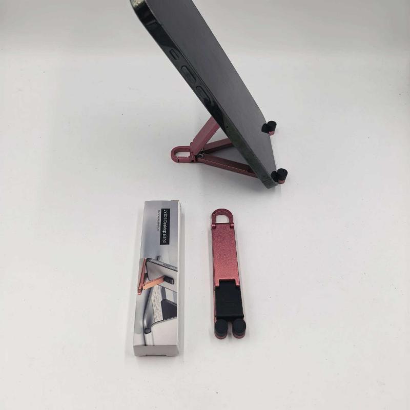 Mini Foldable Keychain Phone Stand Multi-Angle Adjustable Lightweight Hands-Free Cell Phone Holder For Travel Desk