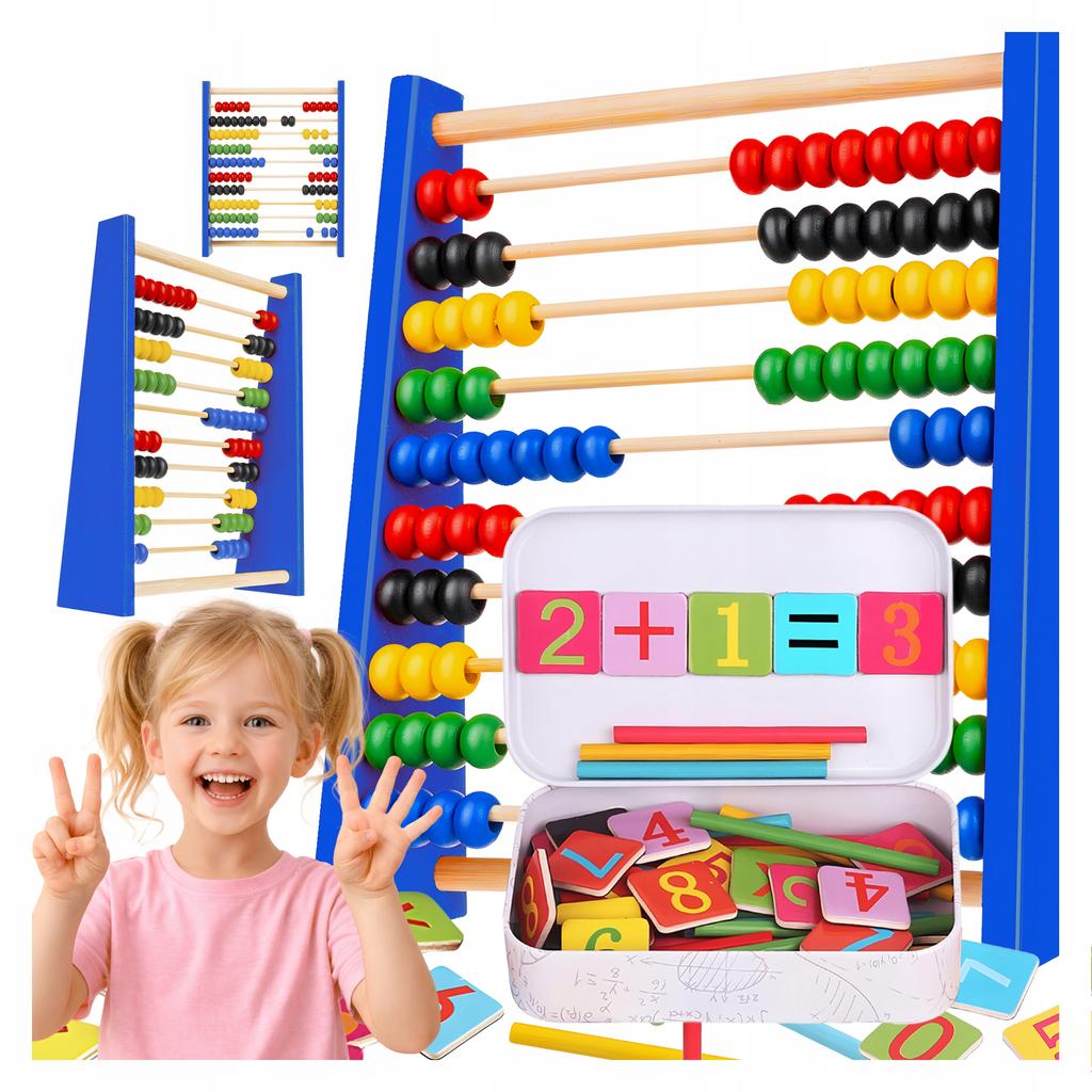 Educational Set Counting Sticks Metal Can + Blue Bacode