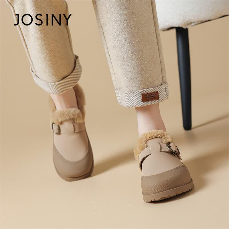 JOSINY Women s Fur-Trimmed Warm Mules 37