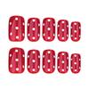 Premium 30-Piece Press-On Nails Set: Short Red Polka Dot Design for Manicures