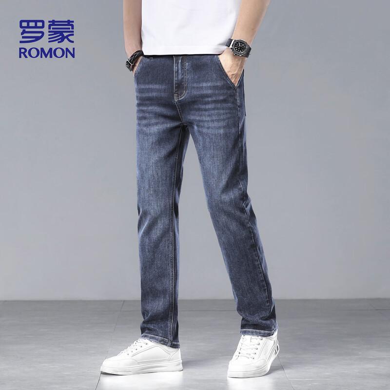 ROMON Men's 882 Loose Straight-Leg Stretch Jeans