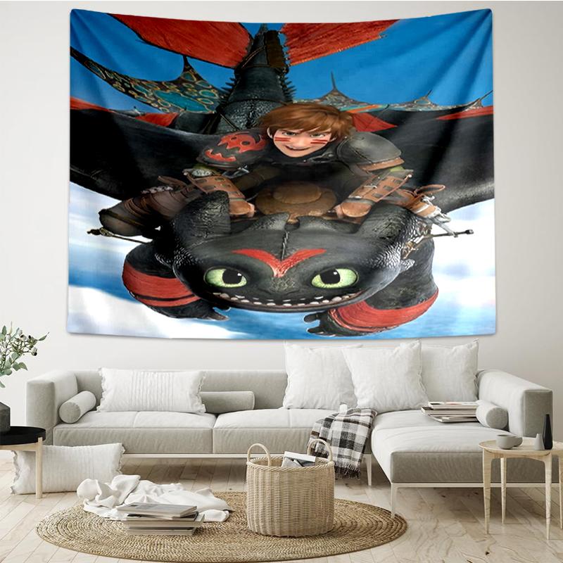 Dragon Print Tapestry, Backdrop, Easy Setup, Ideal for Bedroom, Office & Living Room, with Aesthetic Wall Hanging Decor.