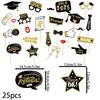 25pcs Class of 2025 Graduation Photography Props Dress Up Costume Mask  For Graduation Season Party