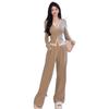 Plus Size Autumn Fashion Slimming Two-Piece Set: Wide-Leg Pants for Women (Fits Up to 200 Pounds)