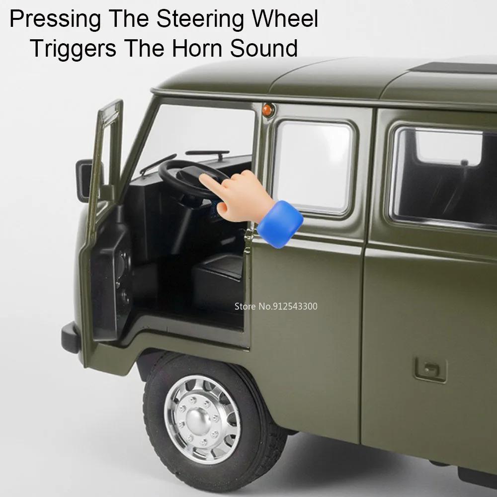 מידה גדולה 1:18 UAZ TRAVELER דגם רכב צעצוע מתכת Diecast משיכה לאחור קול אור דגמים קרוואן מודל סימולציה מתנות לבנים