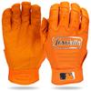 Franklin Sports MLB CFX Pro Luvas de Bater Par Grande Adulto e Jovem Laranja Cromado Tamanho P Equipamento de Baseball Softball