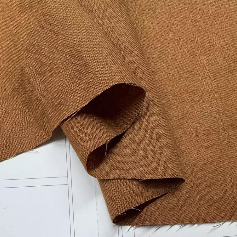 Tissu Pur Lin Lin Lavé Confortable Respirant Tissu Printemps Été DIY Robe Pantalon Large Veste Légère Vêtement