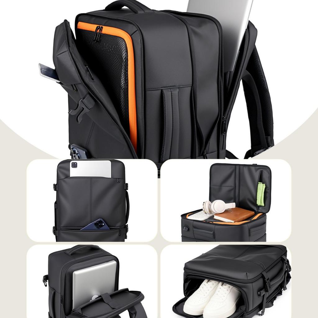 Schoolbag Large Capacity Multi-Pocket Casual Backpack Business Travel Computer Bag Lightweight Extended Commuter Travel Storage Bag