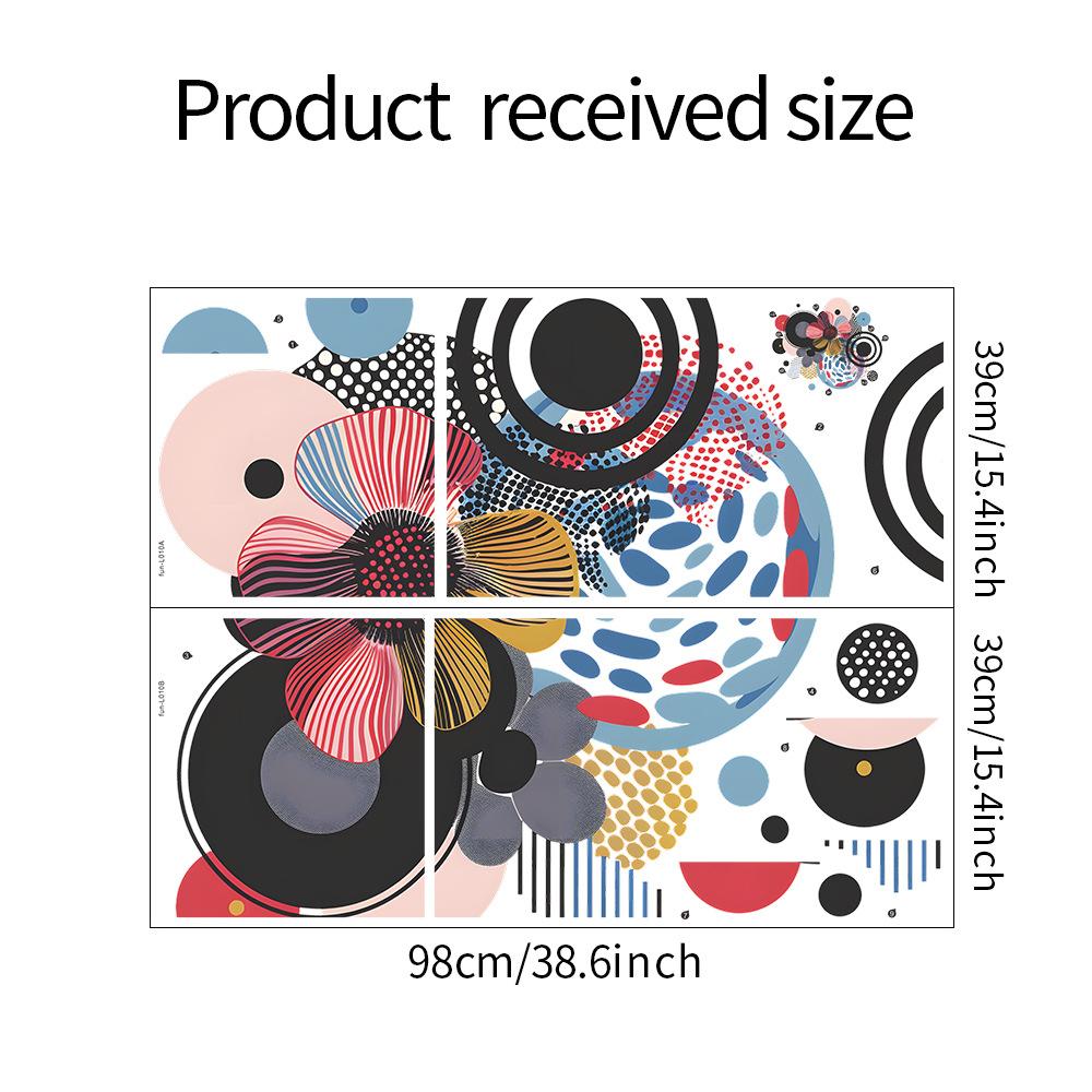 

Color Block Lines Flowers Bedroom Living Room Background Landscaping Decorative Wall Stickers Stickers 39*98CM*2PCS/fun-L010