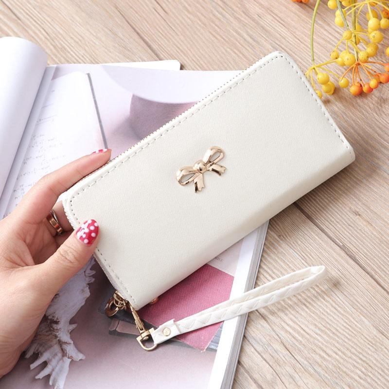 Luxurious Lady Zipper Around Women Clutch Leather Long Wallet Card Holder Case