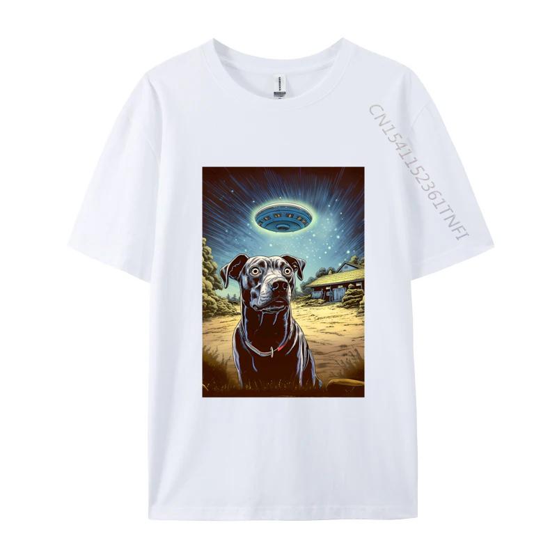 My Dog Thinks Ufos Are Real On A Dark Tshirt Men Clothing Tops Plus Size Pure Cotton ONeck T Shirts