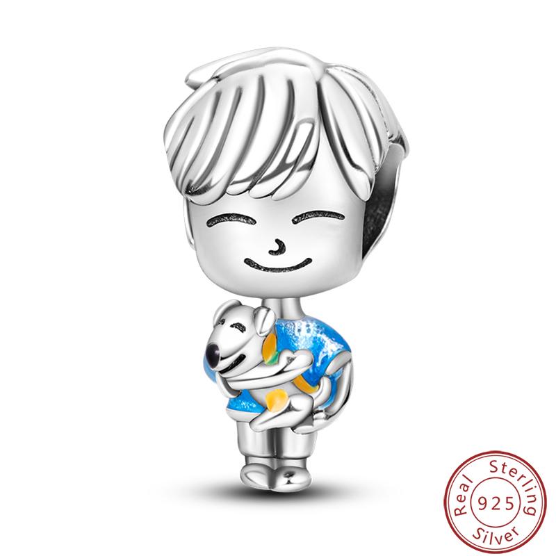 Character Series 925 Silver Sports Cooking Cute Boys And Girls Charms Beads 3mm DIY Fine Jewelry Making