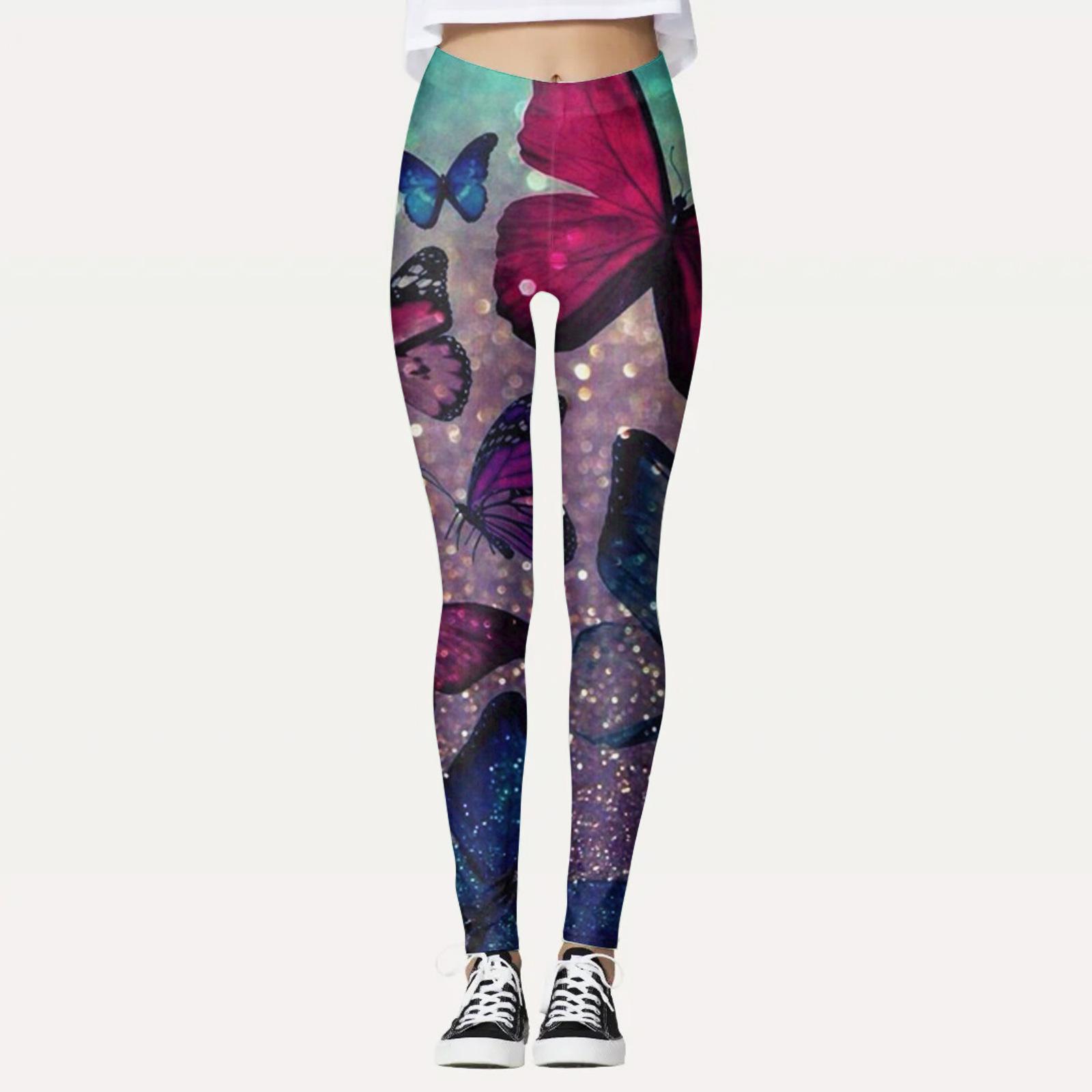 High-Waisted Fashion Printed Yoga Leggings for Women Large