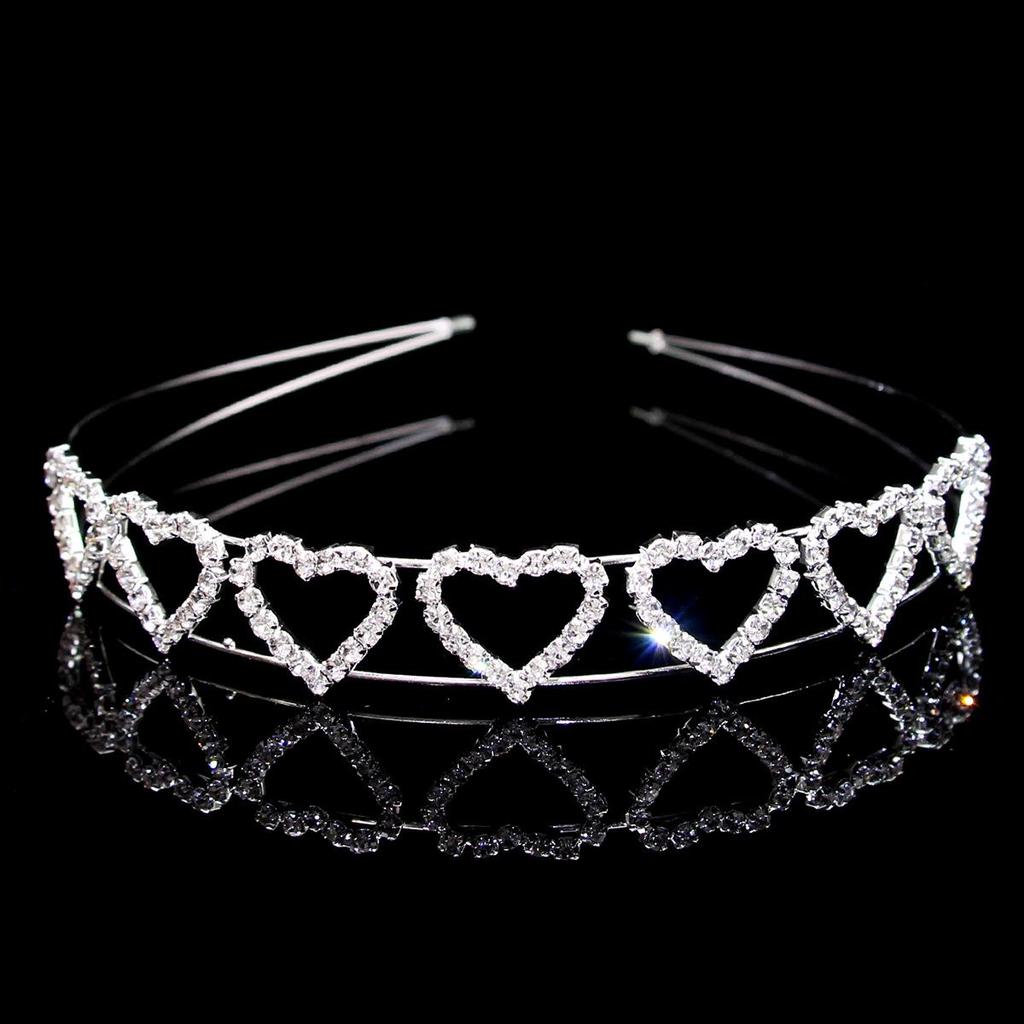 Elegant Multi-Layer Pearl Headband with Rhinestone Heart, Claw Chain Design – Perfect Bridal Hair Accessory