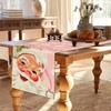 Simple Christmas Linen Table Runners, Pink Table Runner, Dining Table Decoration, Household Party, Holiday Decoration