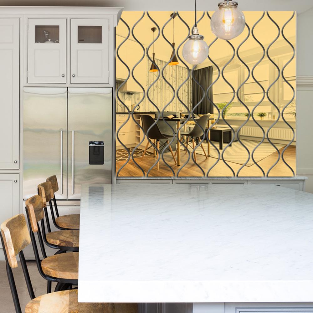 JM308 3D Diamond Acrylic Mirror Wall Sticker – Self-Adhesive Decor for Living Room & Bedroom