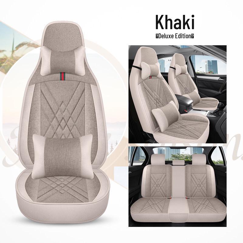 Seagull Car Seat Cushions (Models 23/24) - All-Season Linen Covers for New Energy Vehicles, Full Coverage.