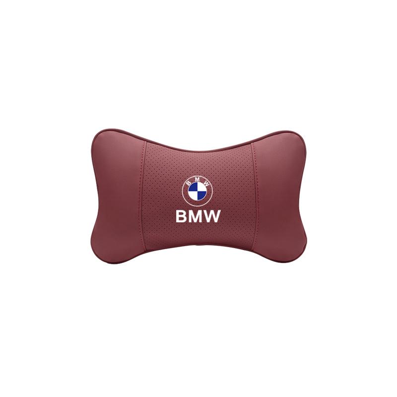 DJSA5 Car Seat Headrest Leather Neck Pillow For BMW Performance F11 G26 E91 F20 E46 E60 E70 E39 E36 Car Interior Accessories Keychain