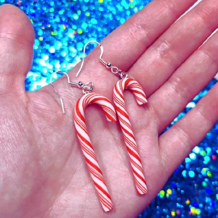 Christmas Crutch Earrings Stylish Ear Accessories Cute Ear Jewelry for Christmas