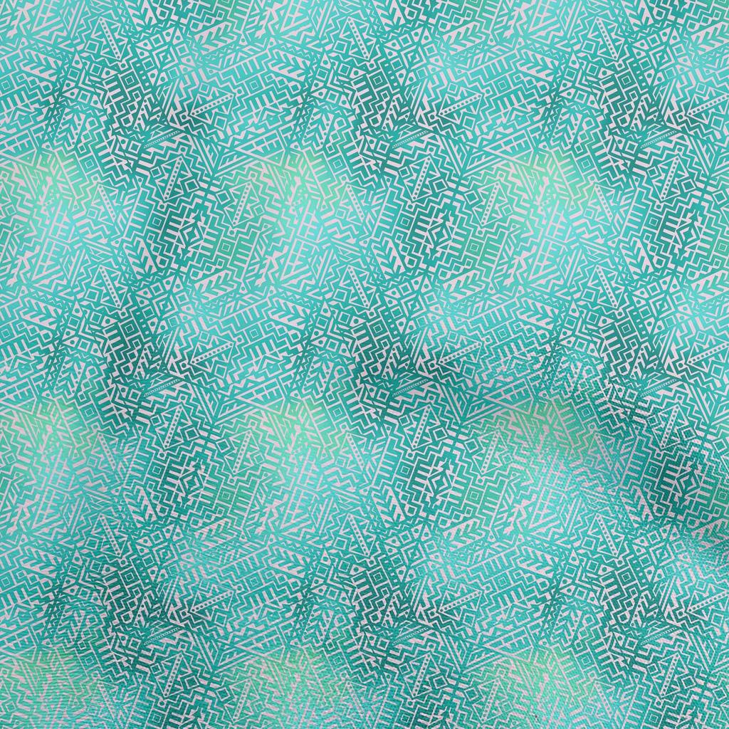 oneOone Cotton Flex Dusty Teal Green Stoff, abstrakter Nähstoff, Meterware, bedruckt, DIY-Kleidung, Nähzubehör, 40 Zoll