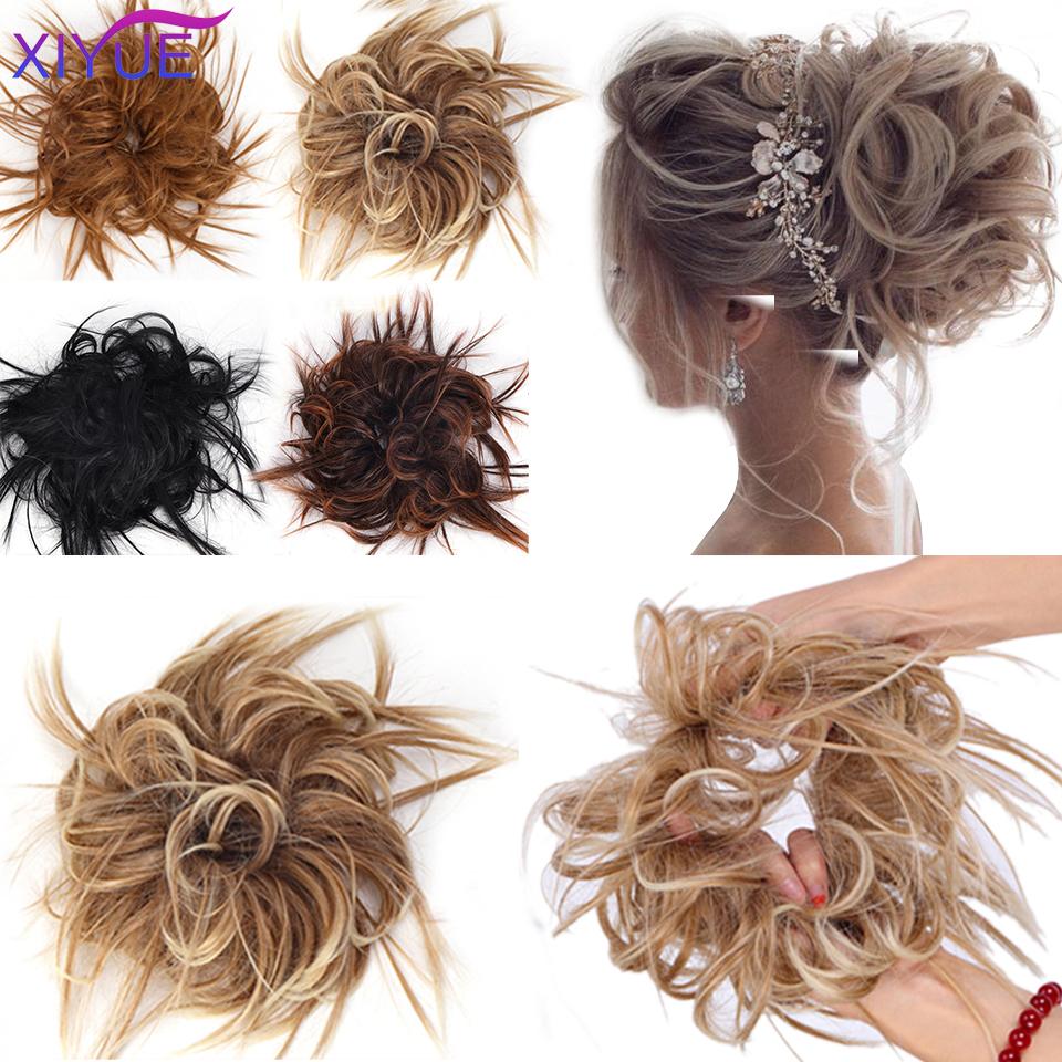 Chignon sintetic Scrunchie dezordonat Bandă elastică Coc de păr ondulat Updo Postă de păr pentru temperatură înaltă Banda de păr falsă Coadă de cal pentru gogoși