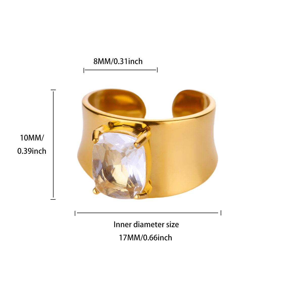 

Luxury Light Blue Zircon Rings For Women Men 4 Color Open Gold Color Stainless Steel Ring Punk Jewelry Party Gift