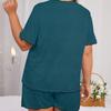 Summer Pajamas Women's Solid Colour Short-sleeved Shorts Plus Size Homewear Suit