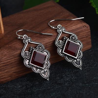 Gorgeous Silver Water Drop Earrings Inlaid Natural Stone Dangle Earrings for Women Bridal Engagement Wedding Jewelry Gifts