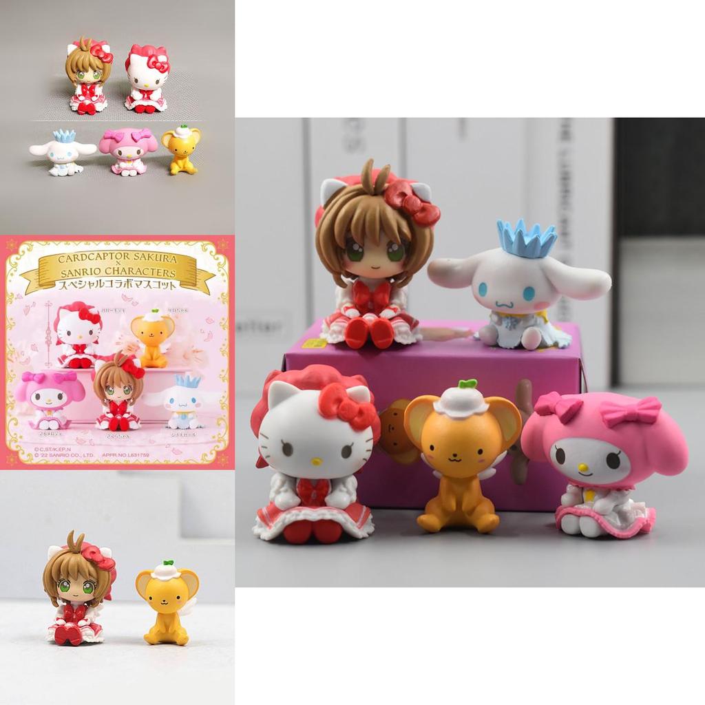 Colorful Card Captor Sakura Themed Cute Figurines Including Kt Cat And Melody Toys