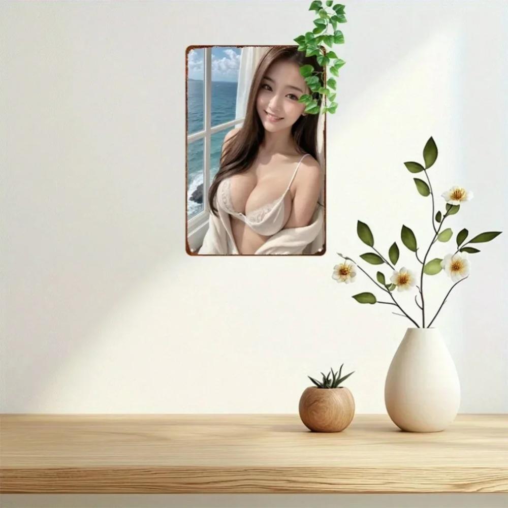 Anime Girl Metal Wall Art 8x12 Inch Kawaii Room Decor Vintage Aluminum Sign