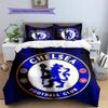 Chelsea FC Pattern Bedding Home Decoration Birthday Gift (1 * Duvet Cover + 2 * Pillowcase, Without Core)