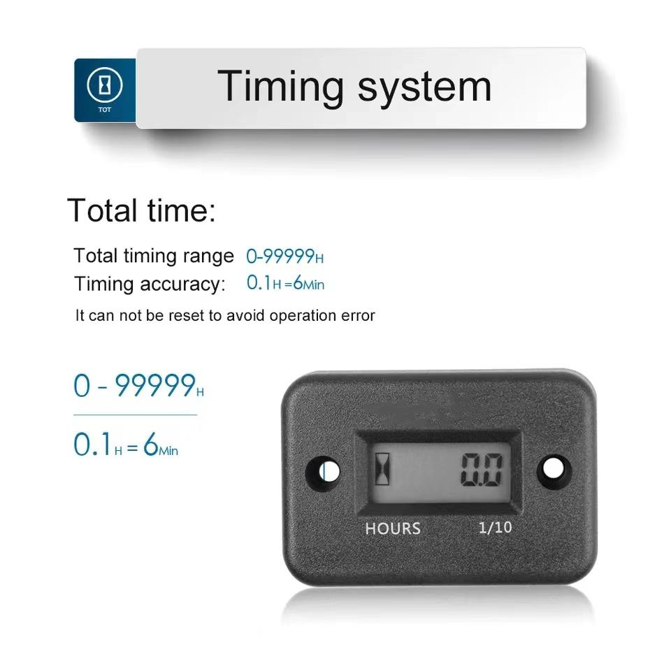 Digital Lcd Accumulator Timer Motor Waterproof Display for Bicycle Motorcycle Atv Snowmobile Marine Boat Ski Dirt Gas Engine